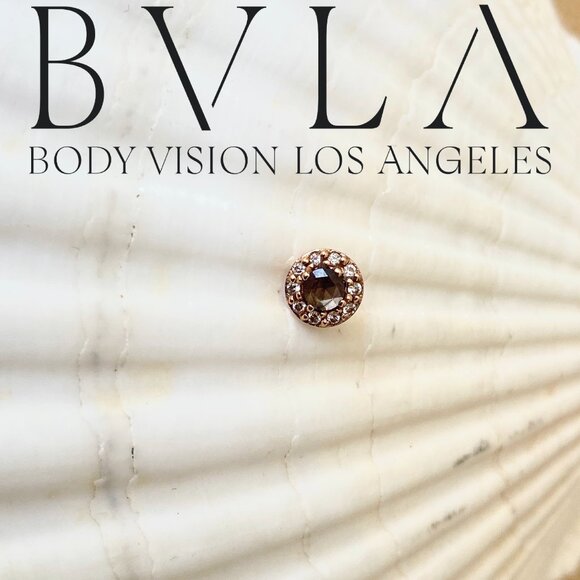 BVLA Altura - Threaded 5.5mm End in Solid 14k Rose Gold Zawadi Sapphire Diamonds - Picture 7 of 9